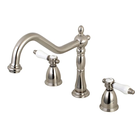 Kingston Brass Widespread Kitchen Faucet, Brushed Nickel KB1798BPLLS